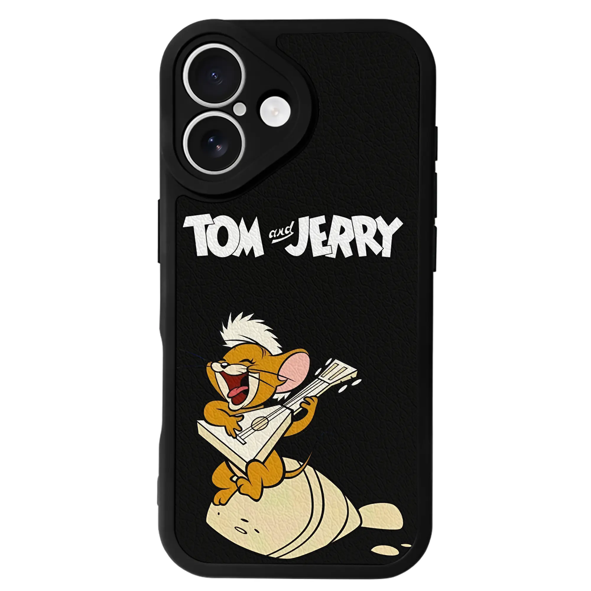 トムとジェリー グッズ ジェリー - IPhone 16シリーズ対応 ・ シリコンスマホケース ・ レザー調 ・ 高精度フィット ・ 耐衝撃 ・ ワイヤレス充電対応 ・ 精密カット